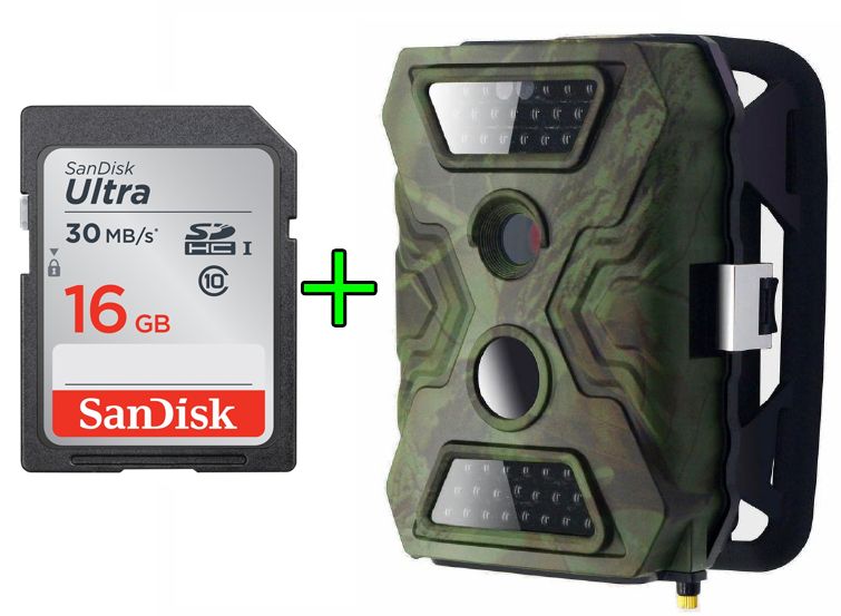 XR5 Kamera leśna FOTOPUŁAPKA 12MP PIR + SanDisk 16GB