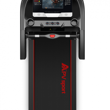 APVsport Bieżnia elektryczna do biegania i chodzenia APV8000, ekran TFT ANDROID 10.1 cala, dodatkowe wyposażenie PROMOCJA! - masażer, hantle, brzuszki, mata, pas biegowy 145x58cm